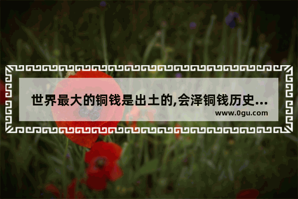 世界最大的铜钱是出土的,会泽铜钱历史文化介绍