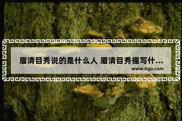 眉清目秀说的是什么人 眉清目秀描写什么历史人物