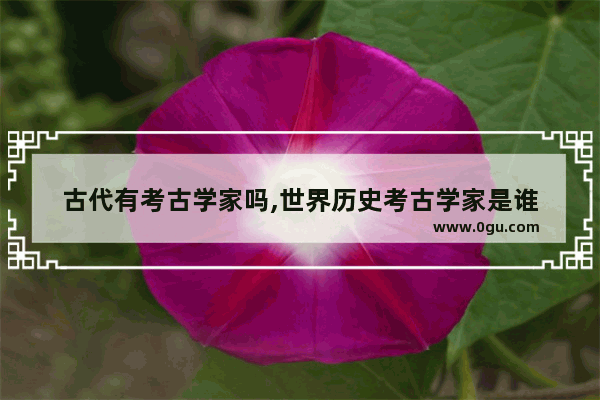 古代有考古学家吗,世界历史考古学家是谁
