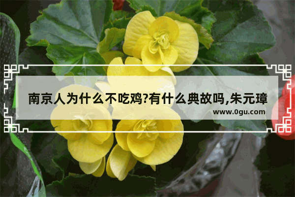 南京人为什么不吃鸡?有什么典故吗,朱元璋真实历史故事简介