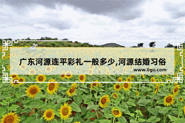 广东河源连平彩礼一般多少,河源结婚习俗