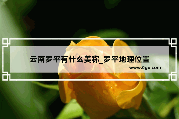 云南罗平有什么美称_罗平地理位置
