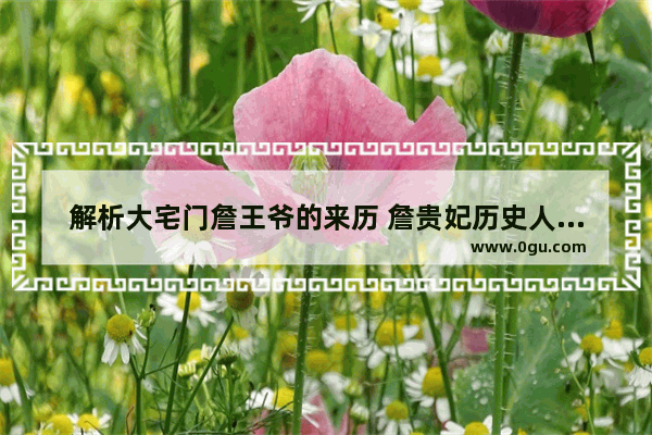 解析大宅门詹王爷的来历 詹贵妃历史人物评价