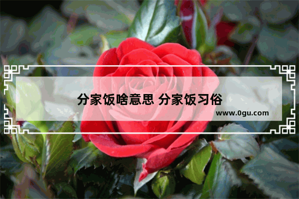 分家饭啥意思 分家饭习俗