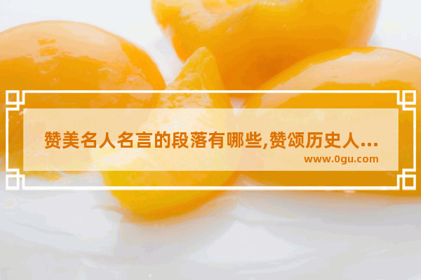 赞美名人名言的段落有哪些,赞颂历史人物的段落