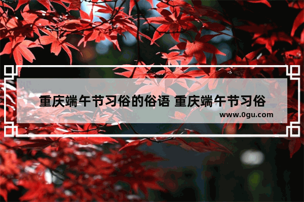 重庆端午节习俗的俗语 重庆端午节习俗