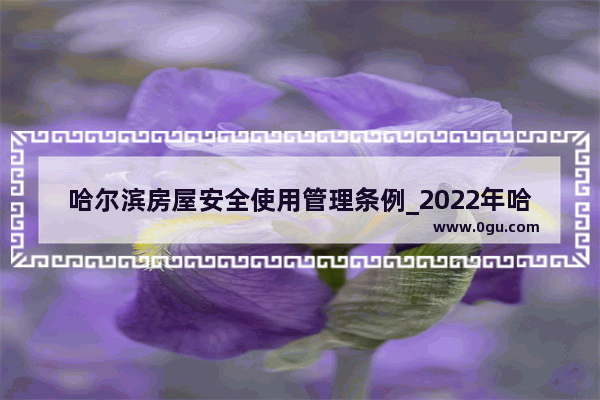 哈尔滨房屋安全使用管理条例_2022年哈尔滨供热条例