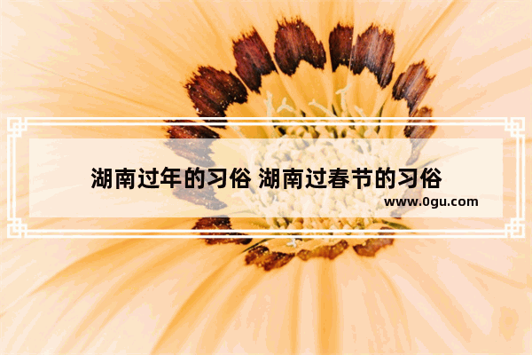 湖南过年的习俗 湖南过春节的习俗