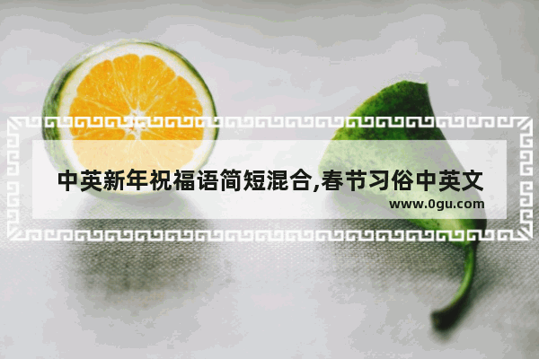 中英新年祝福语简短混合,春节习俗中英文