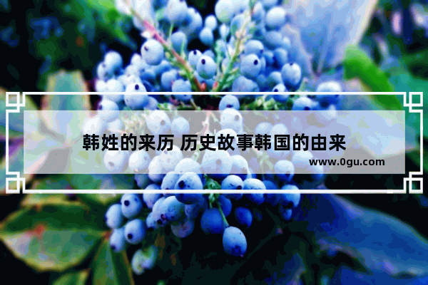 韩姓的来历 历史故事韩国的由来