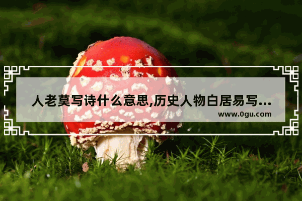 人老莫写诗什么意思,历史人物白居易写日记