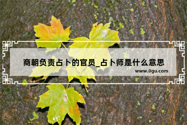 商朝负责占卜的官员_占卜师是什么意思