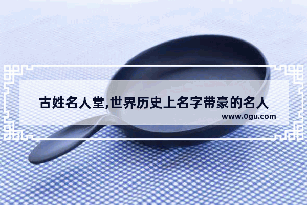 古姓名人堂,世界历史上名字带豪的名人