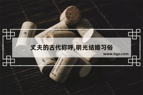 丈夫的古代称呼,明光结婚习俗