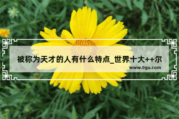 被称为天才的人有什么特点_世界十大++尔族名人