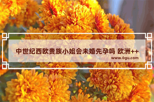 中世纪西欧贵族小姐会未婚先孕吗 欧洲++的历史故事