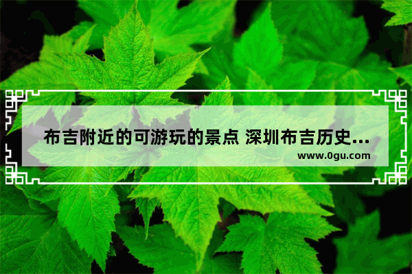 布吉附近的可游玩的景点 深圳布吉历史文化
