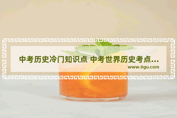 中考历史冷门知识点 中考世界历史考点视频讲解