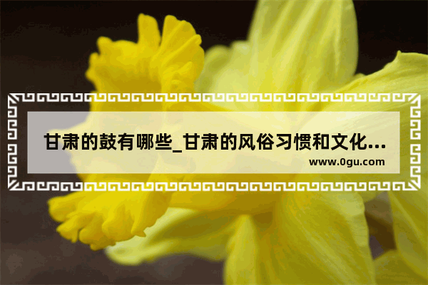 甘肃的鼓有哪些_甘肃的风俗习惯和文化风采与地理环境和历史有