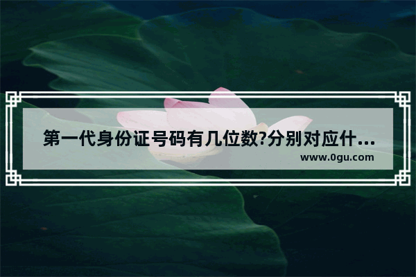 第一代身份证号码有几位数?分别对应什么信息_身份证号是哪一年开始的？是全民的吗