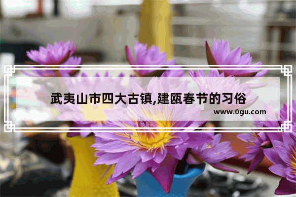 武夷山市四大古镇,建瓯春节的习俗