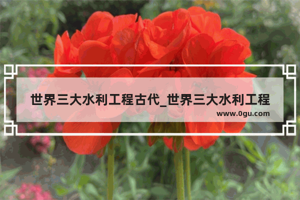 世界三大水利工程古代_世界三大水利工程