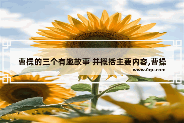 曹操的三个有趣故事 并概括主要内容,曹操历史故事简洁概括