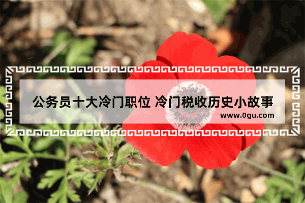 公务员十大冷门职位 冷门税收历史小故事