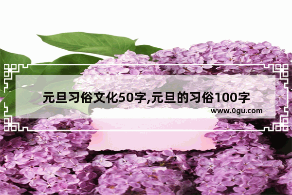 元旦习俗文化50字,元旦的习俗100字