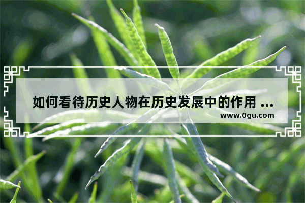 如何看待历史人物在历史发展中的作用 如何解读历史人物