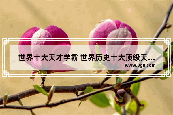 世界十大天才学霸 世界历史十大顶级天才是谁