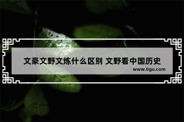 文豪文野文炼什么区别 文野看中国历史