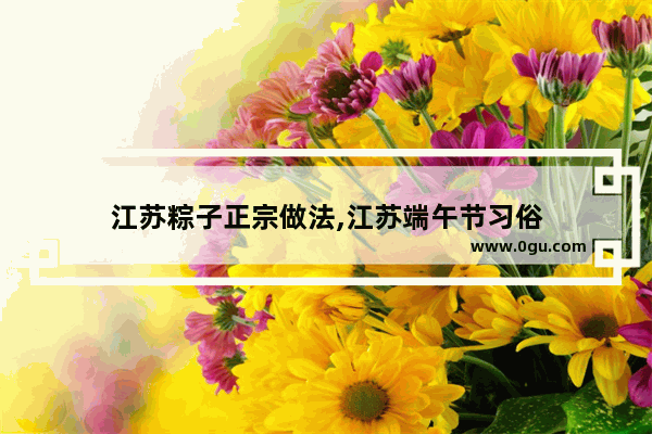 江苏粽子正宗做法,江苏端午节习俗