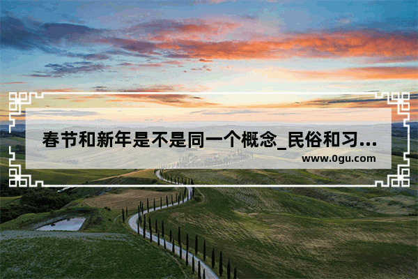 春节和新年是不是同一个概念_民俗和习俗的区别
