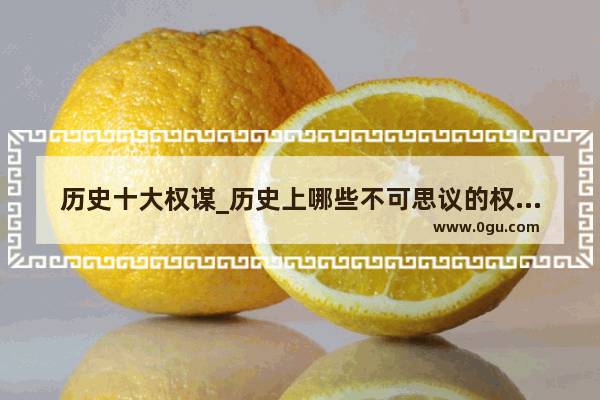 历史十大权谋_历史上哪些不可思议的权谋手段