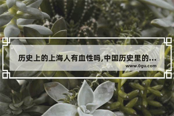 历史上的上海人有血性吗,中国历史里的血性