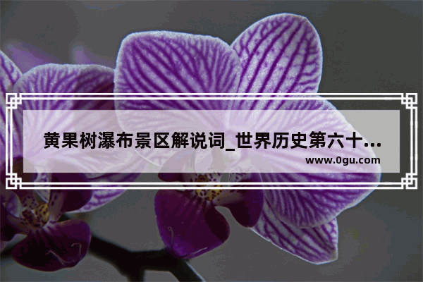 黄果树瀑布景区解说词_世界历史第六十七集解说词