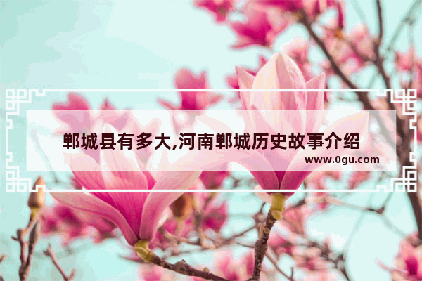 郸城县有多大,河南郸城历史故事介绍