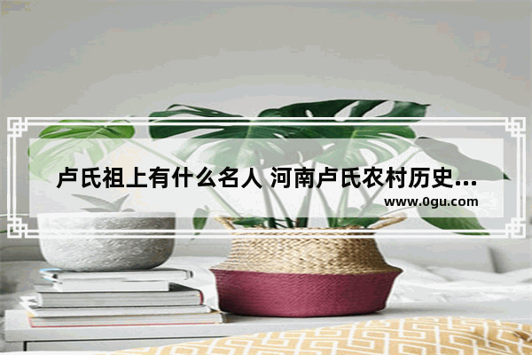 卢氏祖上有什么名人 河南卢氏农村历史文化