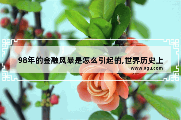98年的金融风暴是怎么引起的,世界历史上第一次金融危机