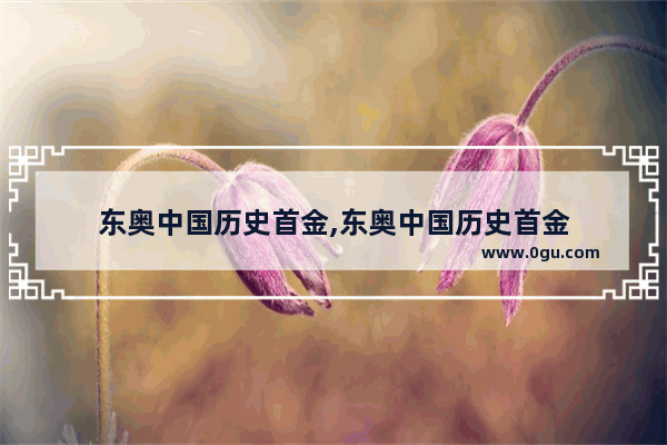 东奥中国历史首金,东奥中国历史首金
