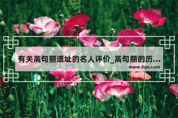 有关高句丽遗址的名人评价_高句丽的历史文化论文