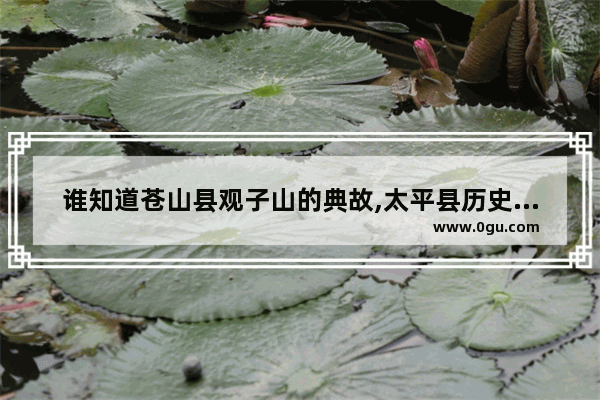 谁知道苍山县观子山的典故,太平县历史文化山