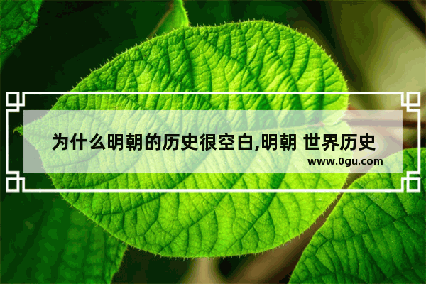 为什么明朝的历史很空白,明朝 世界历史