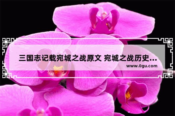 三国志记载宛城之战原文 宛城之战历史故事概括