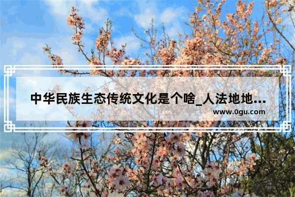 中华民族生态传统文化是个啥_人法地地法天天法道道法自然这是什么提出的著名生态观念