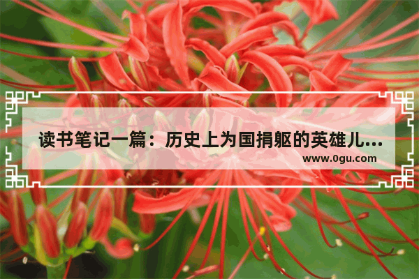 读书笔记一篇：历史上为国捐躯的英雄儿女的故事,为女儿讲历史故事