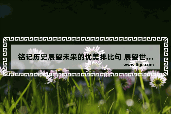 铭记历史展望未来的优美排比句 展望世界历史