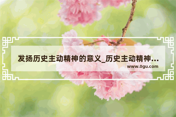 发扬历史主动精神的意义_历史主动精神故事