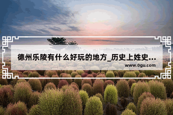 德州乐陵有什么好玩的地方_历史上姓史的名人有哪些